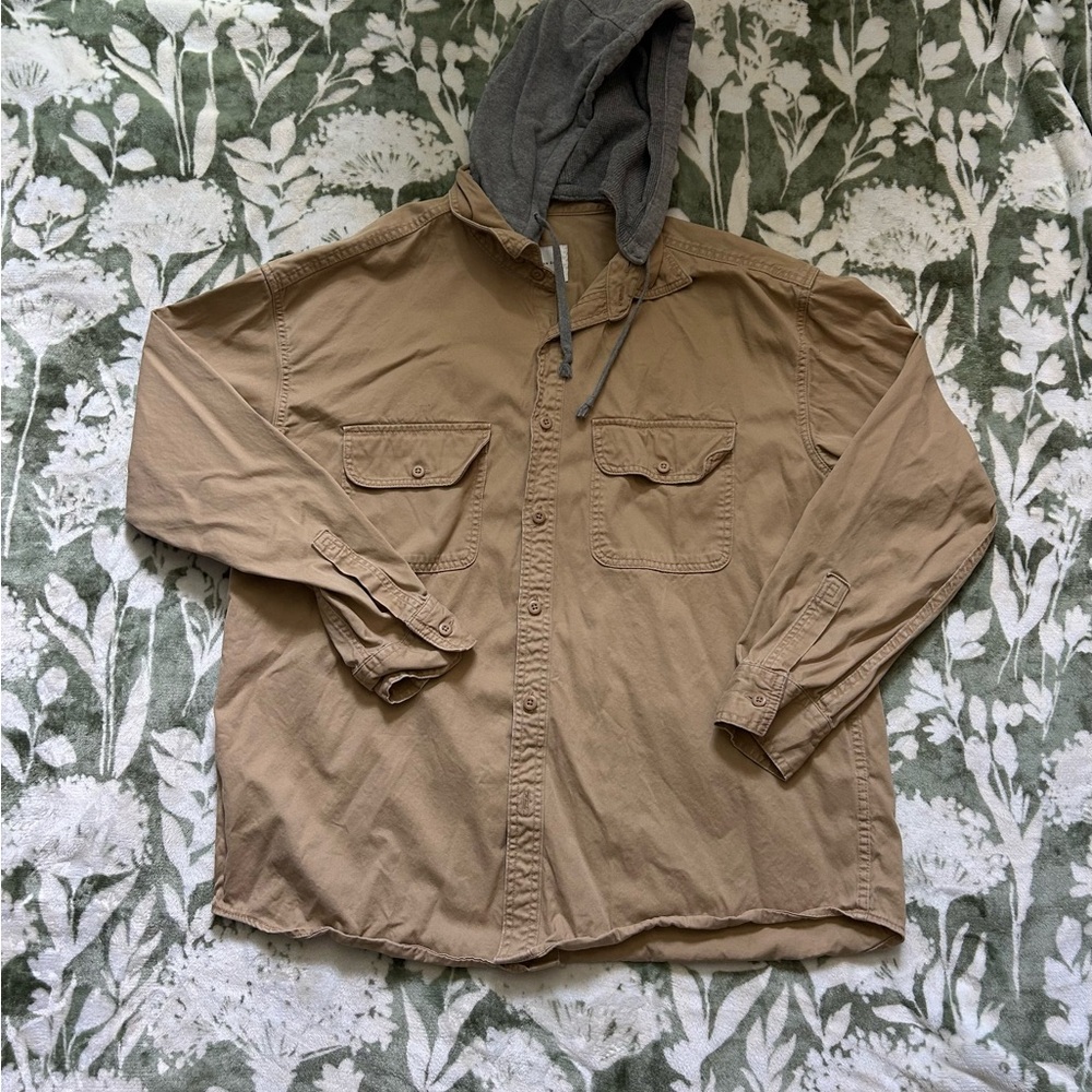 American Eagle Outfitters Tan Lightweight Shirt Jacket